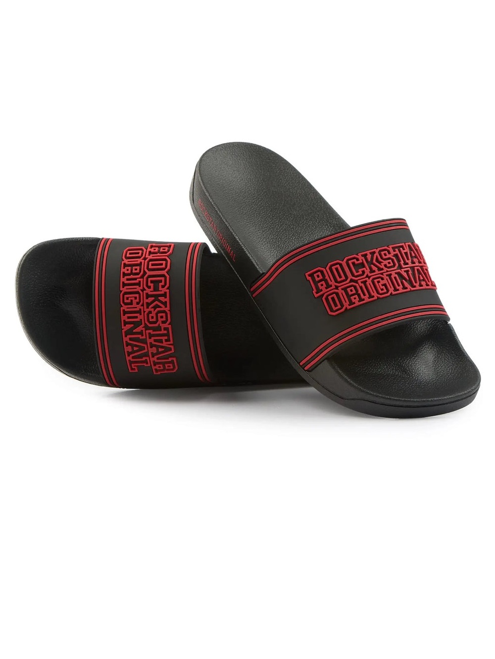 Men's Black & Red Rockstar Original Slide Sandals